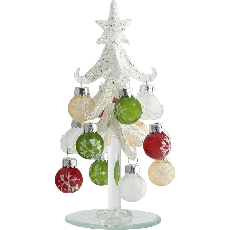 LS Arts, Inc. 6" Frosted Christmas Tree with 12 Ornaments & Reviews